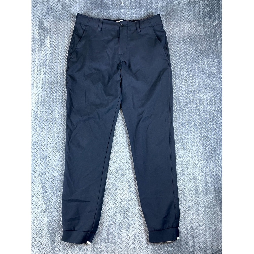 Under Armour Jogger Pants Youth Large Navy Blue Athleisure Mid Rise Tapered Leg